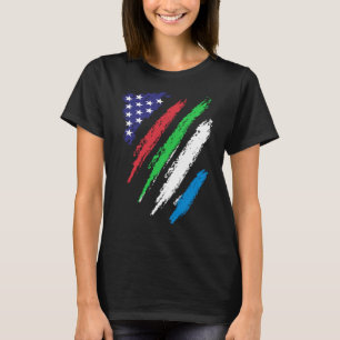 Camiseta Sierra Leone American Grown Flag USA Patriot Herit