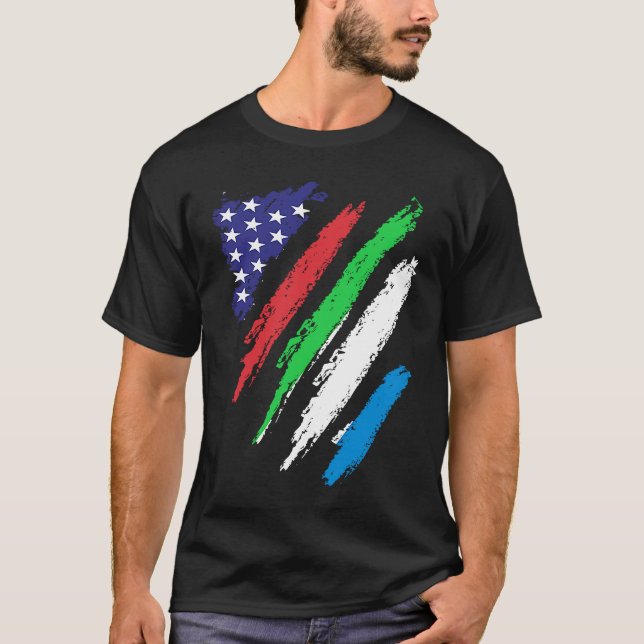 Camiseta Sierra Leone American Grown Flag USA Patriot Herit (Frente)