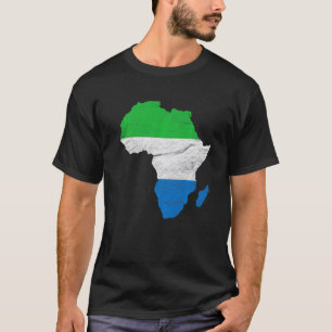 Camiseta Sierra Leone Flag Africa Continent Silhouette Sier