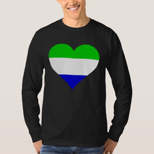 Camiseta Sierra Leone Flag Heart Sierra Leone Gifts Love Si (Frente)