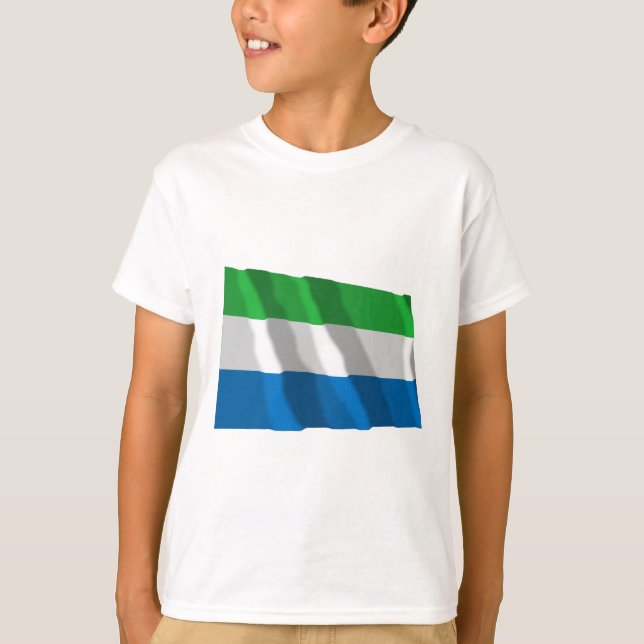 Camiseta Sierra Leone que acena a bandeira (Frente)