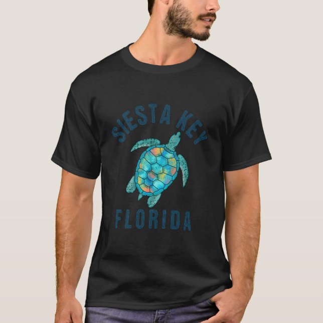 Camiseta Siesta Key Fl Beach Sea Turtle Illustration (Frente)