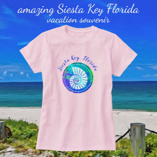 Camiseta Siesta Key Florida Colorful Pretty Sea Shell