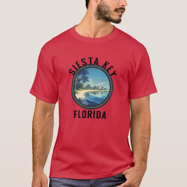 Camiseta Siesta Key Flórida com Letras Pretas (Frente)