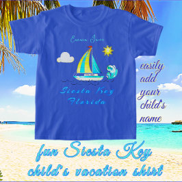 Camiseta Siesta Key, Florida Ocean Sailboat e Name