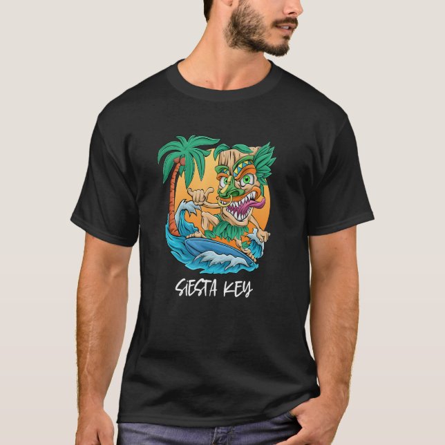 Camiseta Siesta Key Florida Surfing Tiki Beach VacMen (Frente)