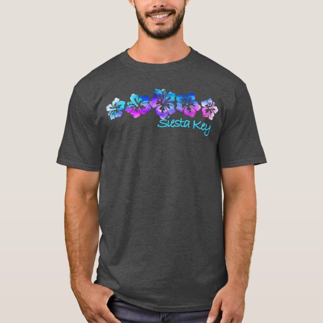 Camiseta Siesta Key Florida Tropical FlowerVacation Beach M (Frente)