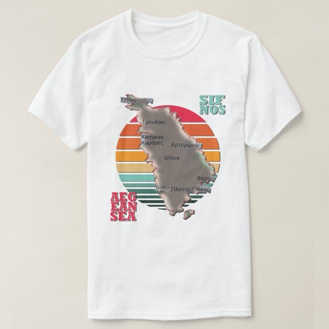 Camiseta Sifnos, Grécia (Frente do Design)