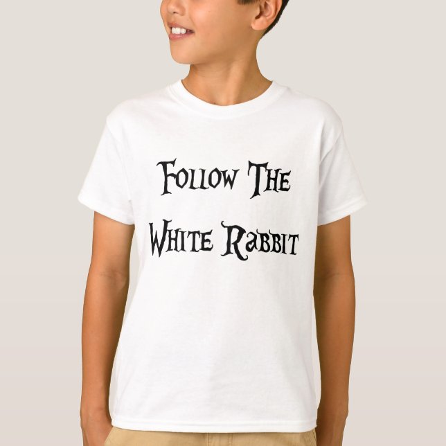 Camiseta Siga a Alice do Coelho Branco (Frente)
