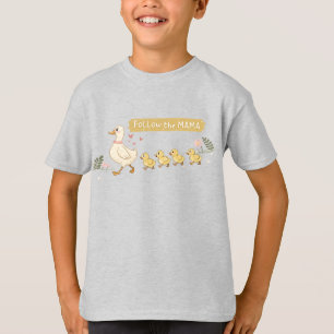 Camiseta Siga a família Mama Cute Duck