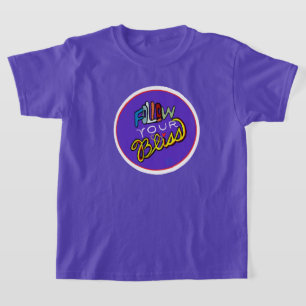 Camiseta Siga a sua felicidade - Impressão de arte motivaci