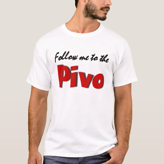 Camiseta Siga-me ao Pivo (a cerveja) (Frente)