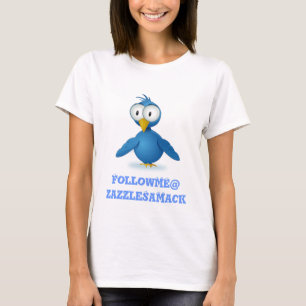 Camiseta Siga-me no Twitter @ Seu Nome de Usuário