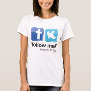 Camiseta "siga-me!" O t-shirt social das mulheres (luz)