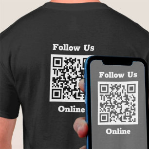 Camiseta Siga-nos a mensagem online com o código QR T-Shirt