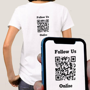 Camiseta Siga-nos a mensagem online com o código QR T-Shirt