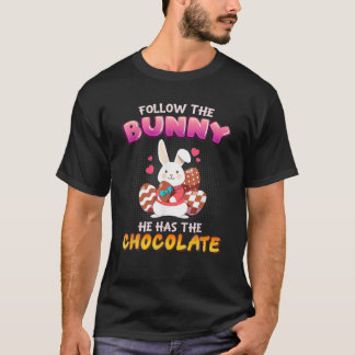 Camiseta Siga O Coelhinho Que Ele Tem Felz pascoa De Chocol
