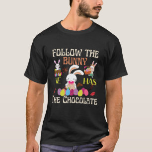 Camiseta Siga O Coelhinho Que Ele Tem Felz pascoa De Chocol