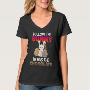 Camiseta Siga O Coelhinho Que Ele Tem Felz pascoa De Chocol