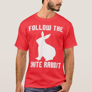 Camiseta Siga o coelho branco para homens, mulheres e joven