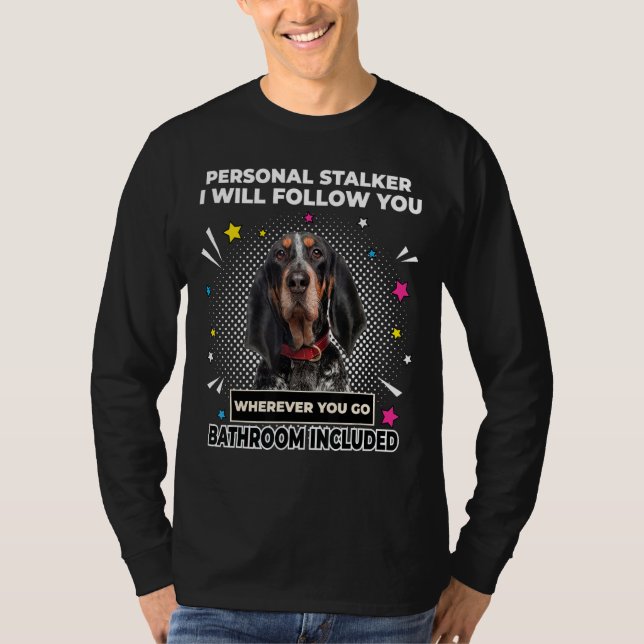 Camiseta Siga Pessoalmente Seu Cão De Coonhound (Frente)