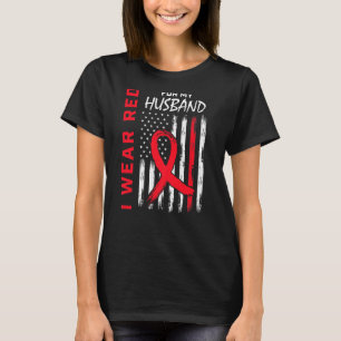 Camiseta Siga Red Husband Heart Disease Awarness USA Flag W