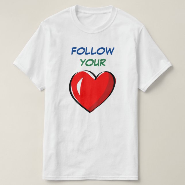 CAMISETA SIGA SEU CORAÇÃO (Frente do Design)