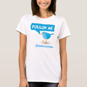 Camiseta Sigam-me, Twitter, Blue Bird Womens T-Shirts