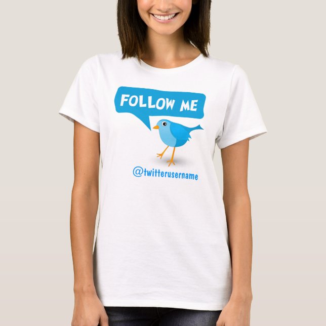Camiseta Sigam-me, Twitter, Blue Bird Womens T-Shirts (Frente)