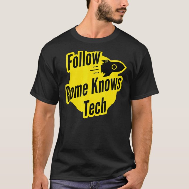 Camiseta Sigam Roma Knows Tech Rocket 888 romeknowstech li (Frente)