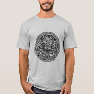 Camiseta sigel do Pentagram do baphomet