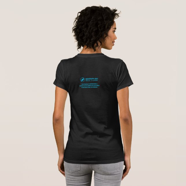 Camiseta SIGGRAPH 2021 T-shirt com estilo feminino (Parte Traseira Completa)