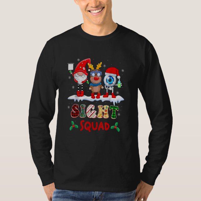 Camiseta Sight Squad Gnome Reindeer Santa Christmas Optomet (Frente)