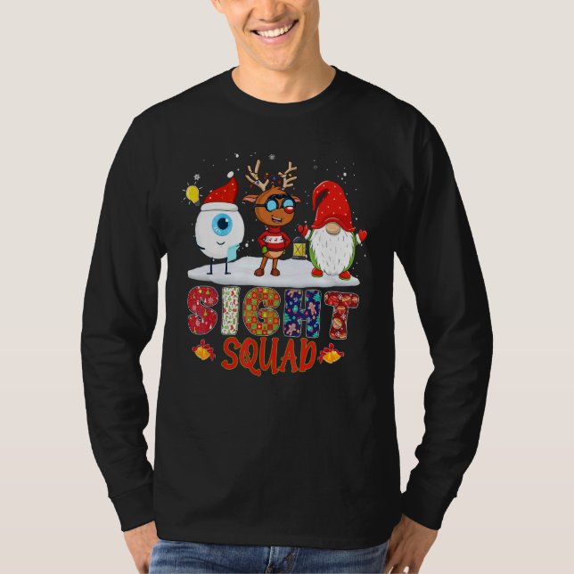 Camiseta Sight Squad Gnome Reindeer Santa Christmas Optomet (Frente)