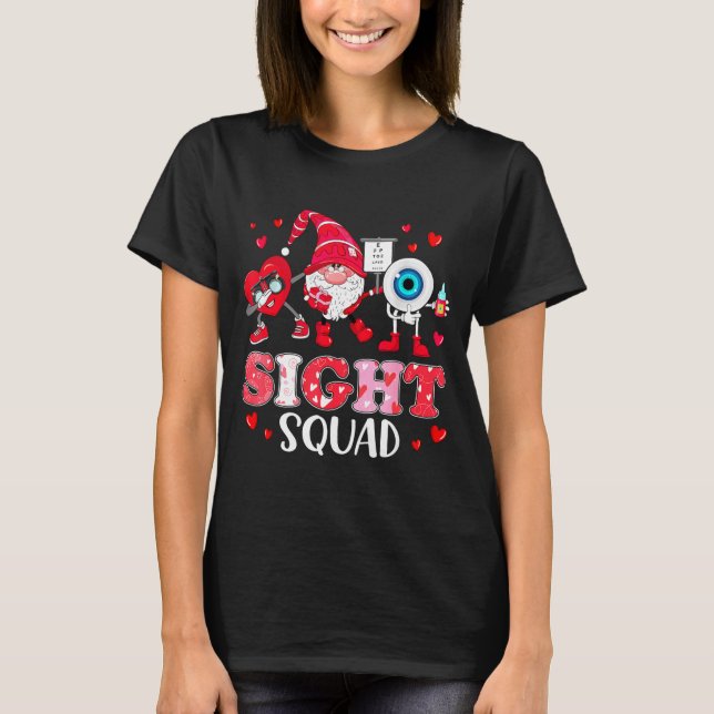 Camiseta Sight Squad Optician Optometrist Dabbing Heart Val (Frente)