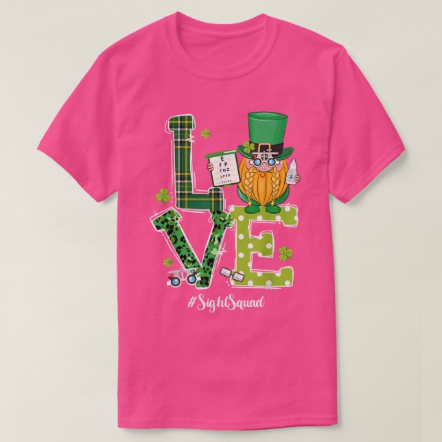 Camiseta Sight Squad Patricks Day Funny Gnome Optometrist O (Frente do Design)