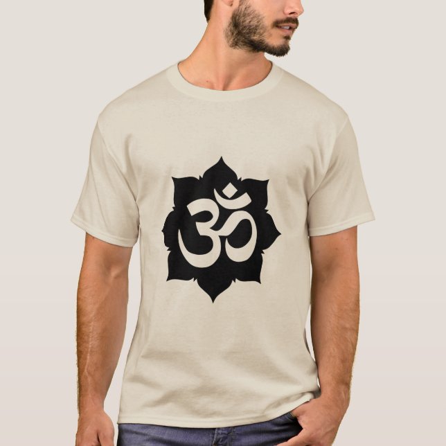 Camiseta Sigla OM Lotus Espiritualidade Fibra de Carbono De (Frente)