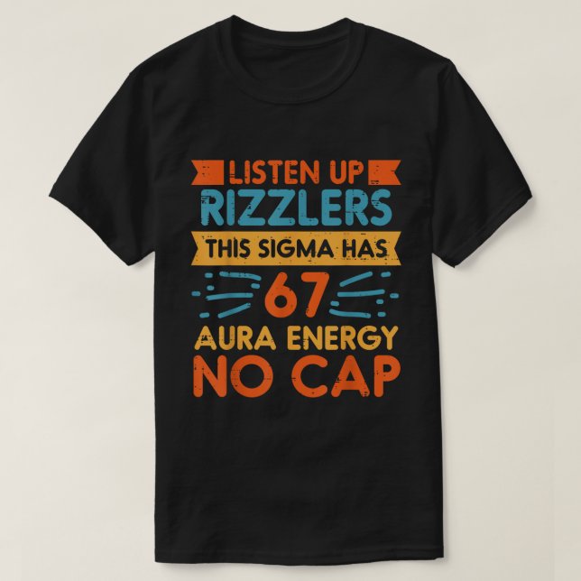 Camiseta Sigma 67 Aura Energy Meme (Frente do Design)