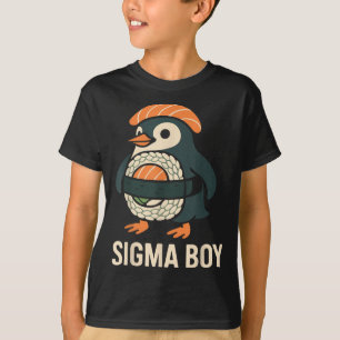 Camiseta Sigma Boy Italiano Brainrot Engraçado Meme Penguin