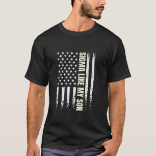 Camiseta Sigma Gosta do Meu Filho Bandeira dos EUA Engraçad