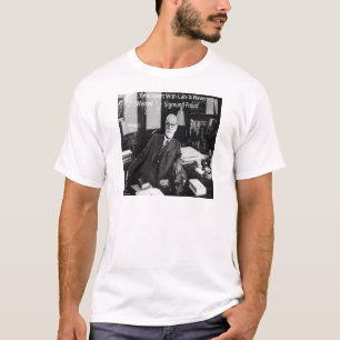Camiseta Sigmund Freud em Seu Escritório & Citação de Gato
