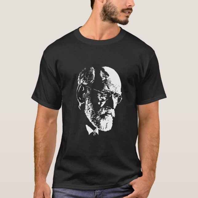 Camiseta Sigmund Freud, Retrato Cartão Postal (Frente)