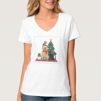 Camiseta Signature Family Pet Christmas Holiday Art Design