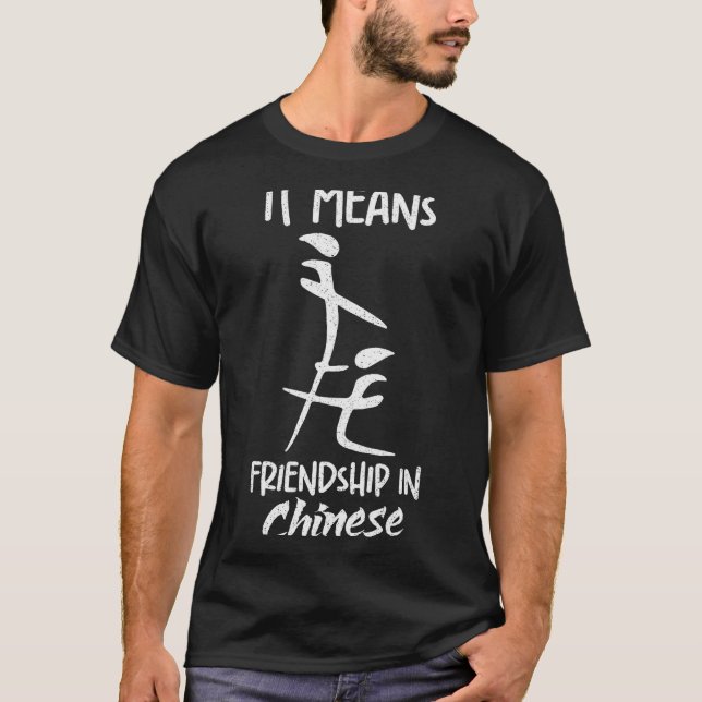 Camiseta Significa Amizade Em Chinês Piada Sarcasmo Meme (Frente)