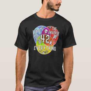 Camiseta Significado Nerdy da Vida 42 Diagrama de Venn Prof