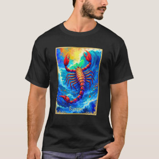 Camiseta Signo do Zodíaco Escorpião Emergindo de Águas Prof