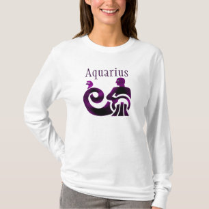 Camiseta Signo Zodiacal Aquário Roxo Horóscopo Astrologia