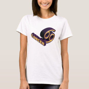Camiseta Signo Zodiacal Câncer e Design de Texto