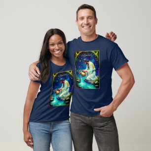 Camiseta Signo Zodiacal de Aquário sob um Céu Estrelado