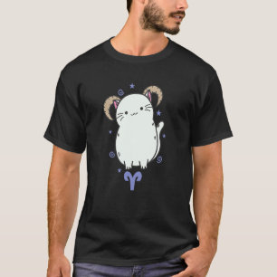 Camiseta Signo Zodiacal de Áries Como Horóscopo de Gato
